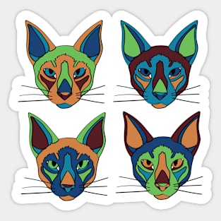 Colorful Cats Sticker